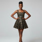 Gold Brocade Mini Dress