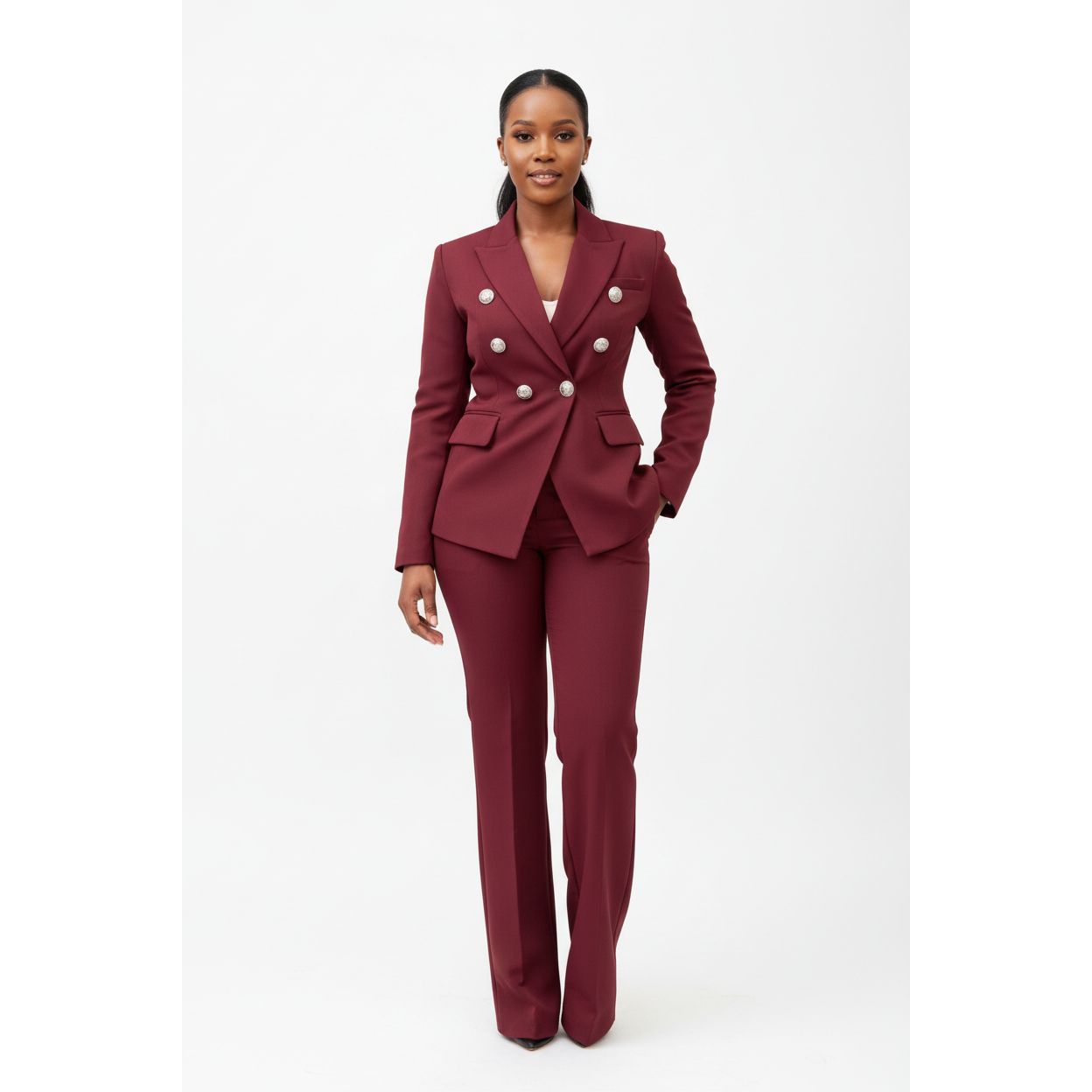 Double Breasted Blazer and Pants Formal Set