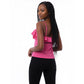 Three-Dimensional Flower Decorated Color Block Tube Top