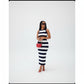Striped Slit Skirt and Top Set