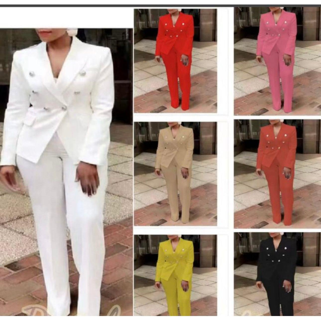 Double Breasted Blazer and Pants Formal Set