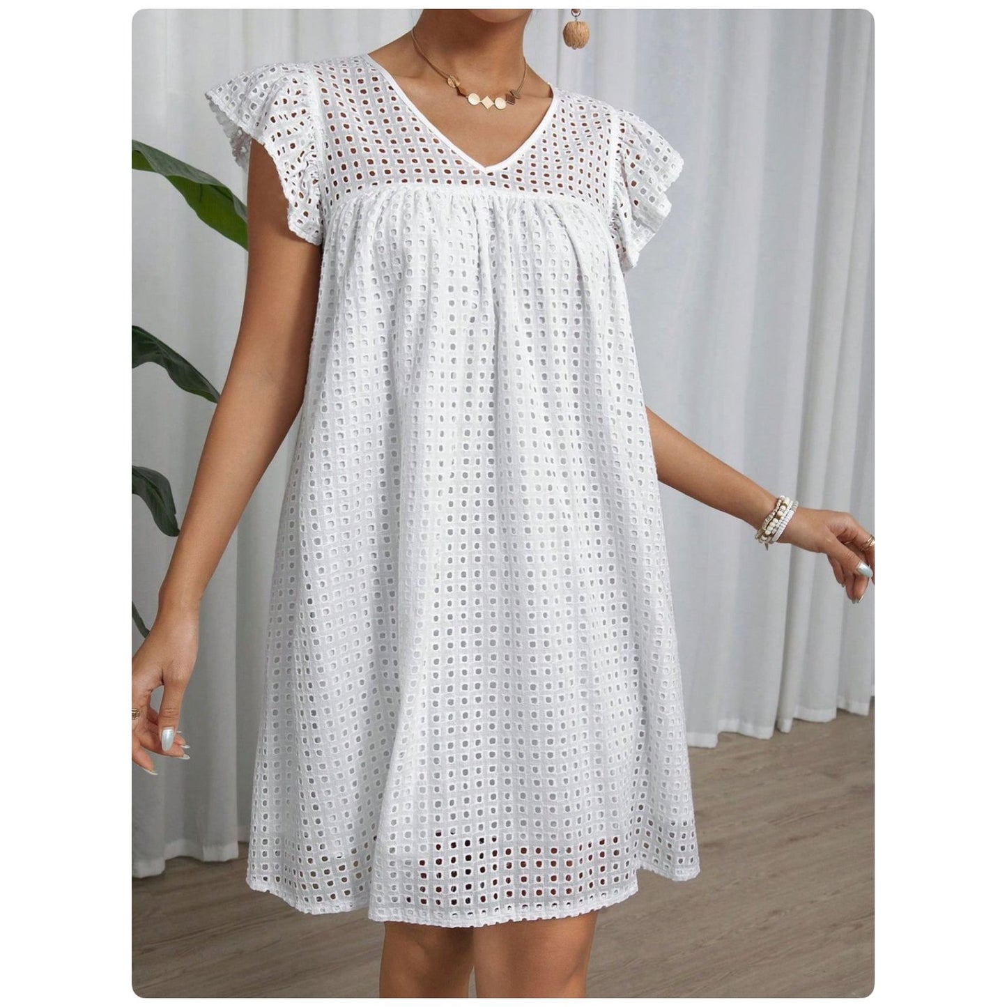 Babydoll Short Dress A-Line Sundress.