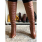 faux below knee pencil boots