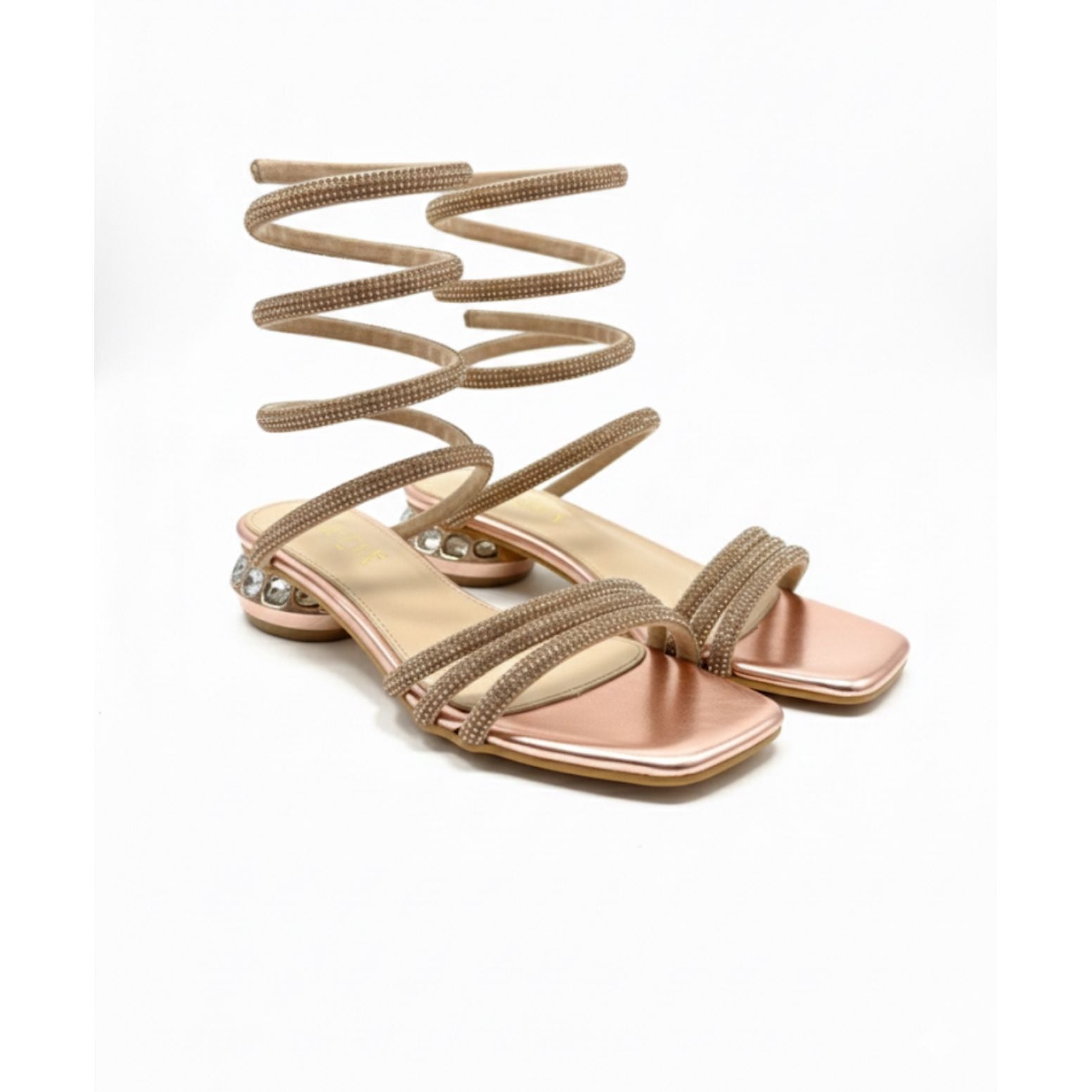 Rhinestone Spiral Sling Shoes