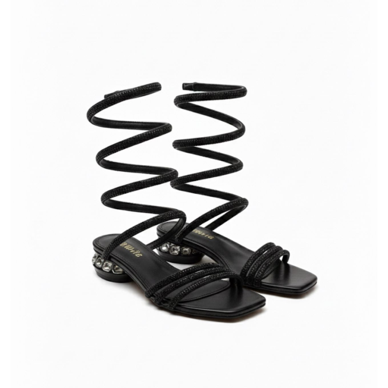 Rhinestone Spiral Sling Shoes
