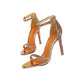 Rhinestone Decor Stiletto Heeled Ankle Strap Sandals