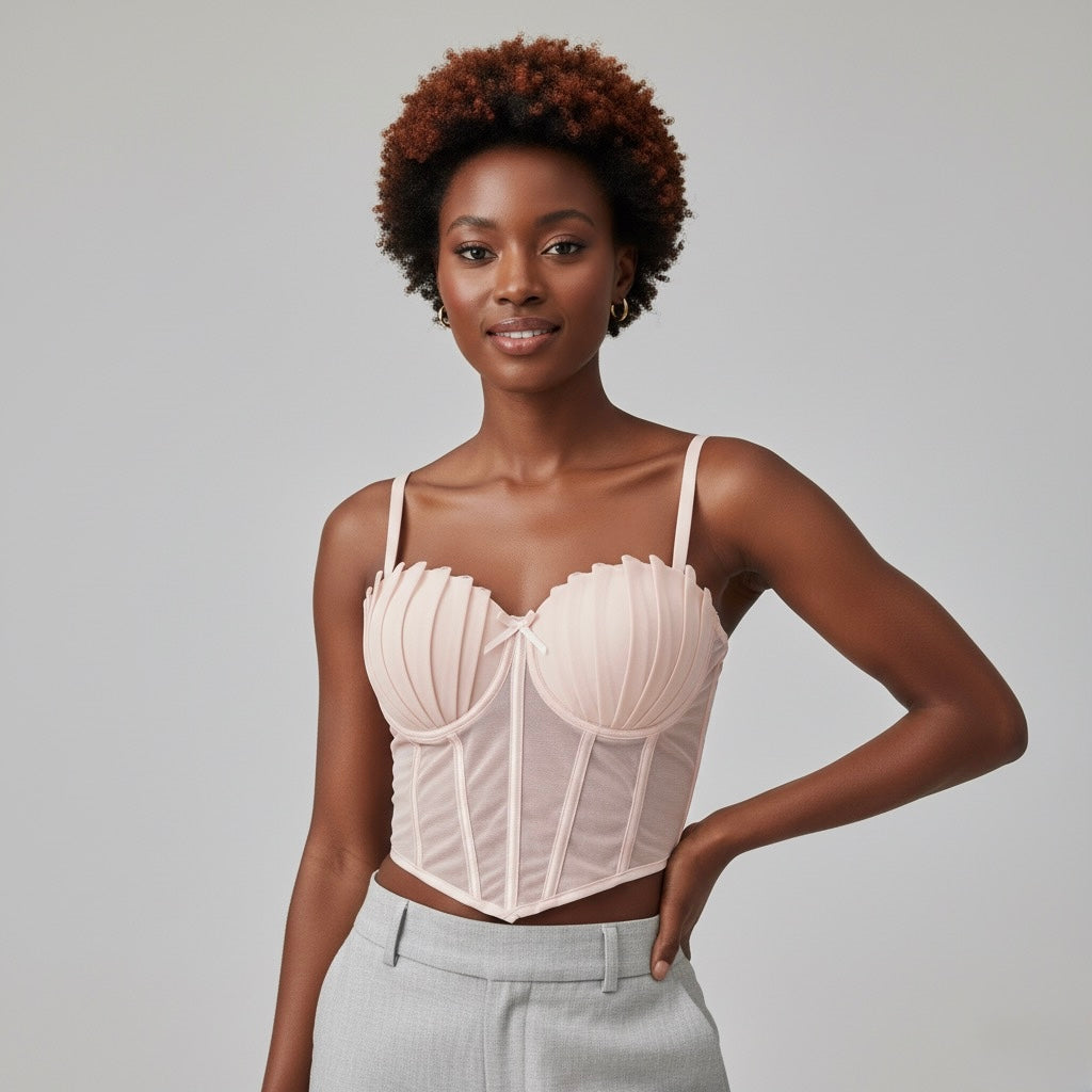 Structured Satin Corset Top with Spaghetti Straps – YELLOW SUB TRADING