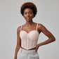 Structured Satin Corset Top with Spaghetti Straps