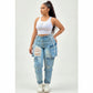Ripped Pockets detailed Denim Trousers