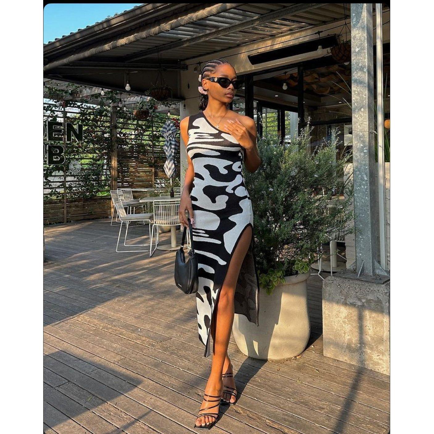 Off Shoulder Side Slit Dress main image 1
