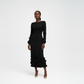 Elegant Plus Size Floral Pleat Midi Dress