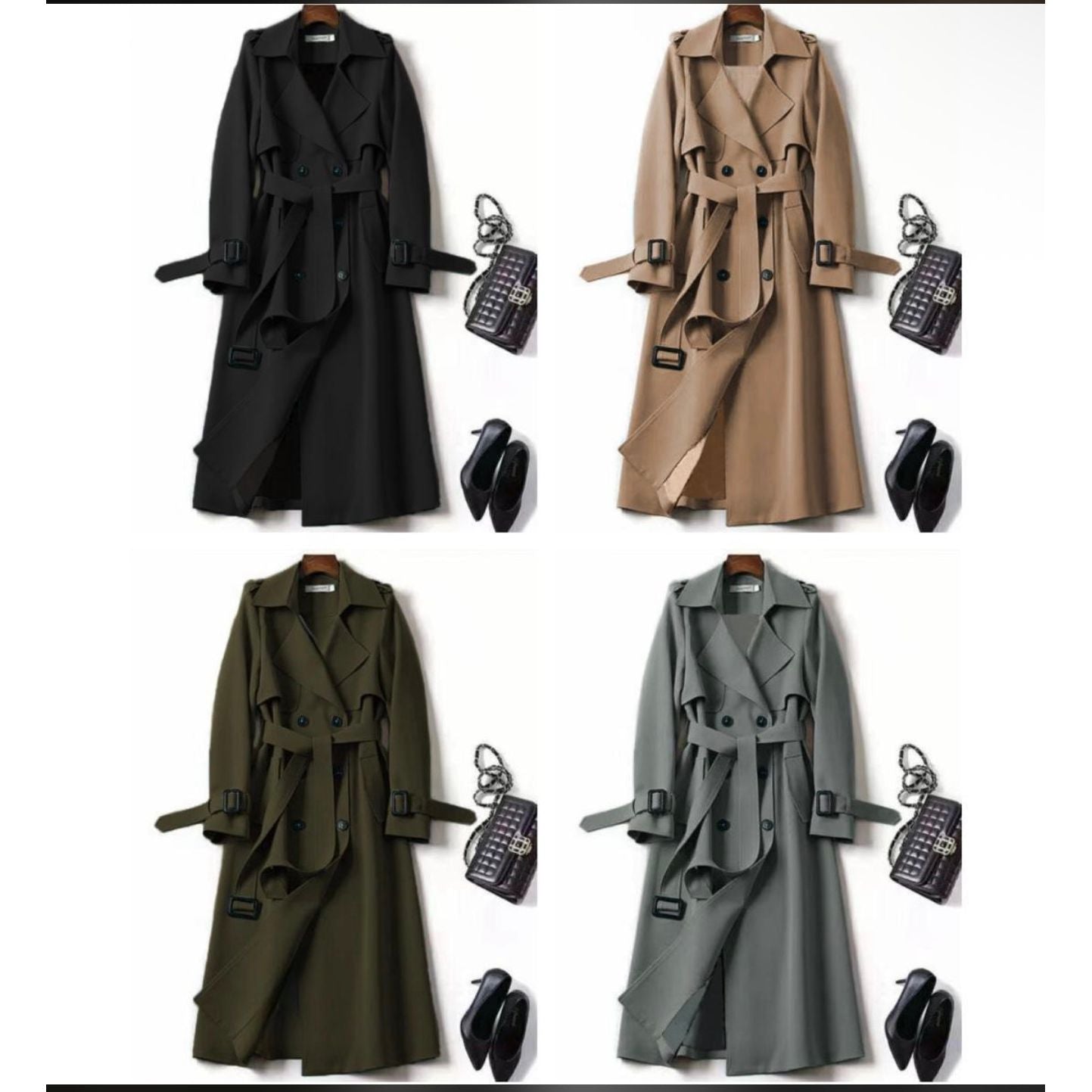 Long Double-Breasted Casual Loose Coat