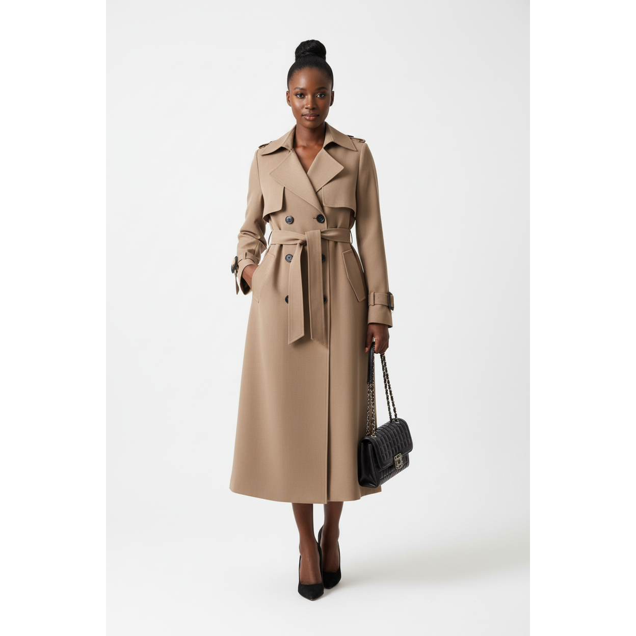 Long Double-Breasted Casual Loose Coat