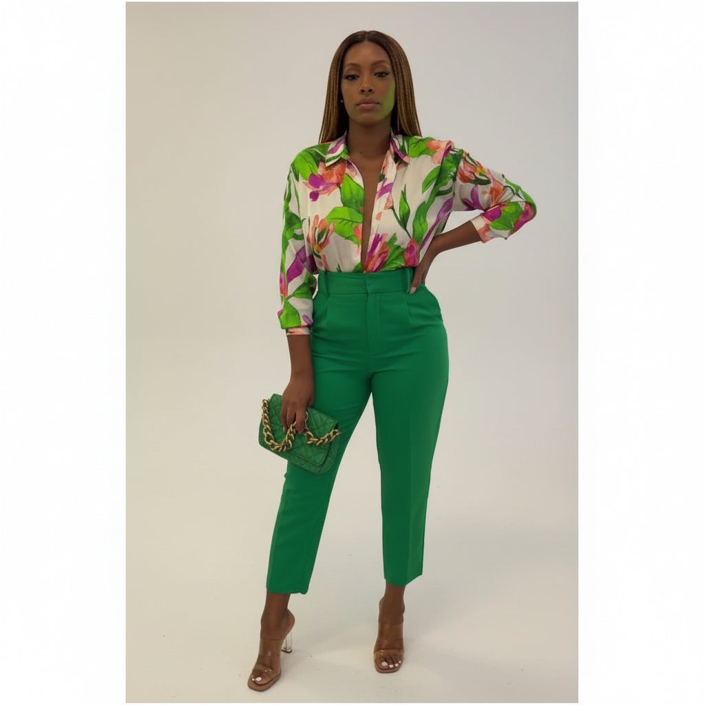 Floral Print Silk Shirt