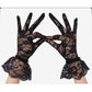 Lady Lace Floral Gloves Elegant Short for Wedding Halloween Cosplay Party.