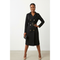 Suede Long Double Breasted Coat