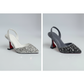Pointed Diamante Court Heel With Slingback