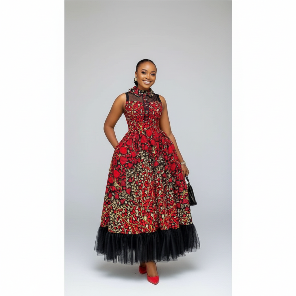 Plus Size Sleeveless Print Maxi Dress