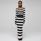 Stripe Crop Top and Skirt Set