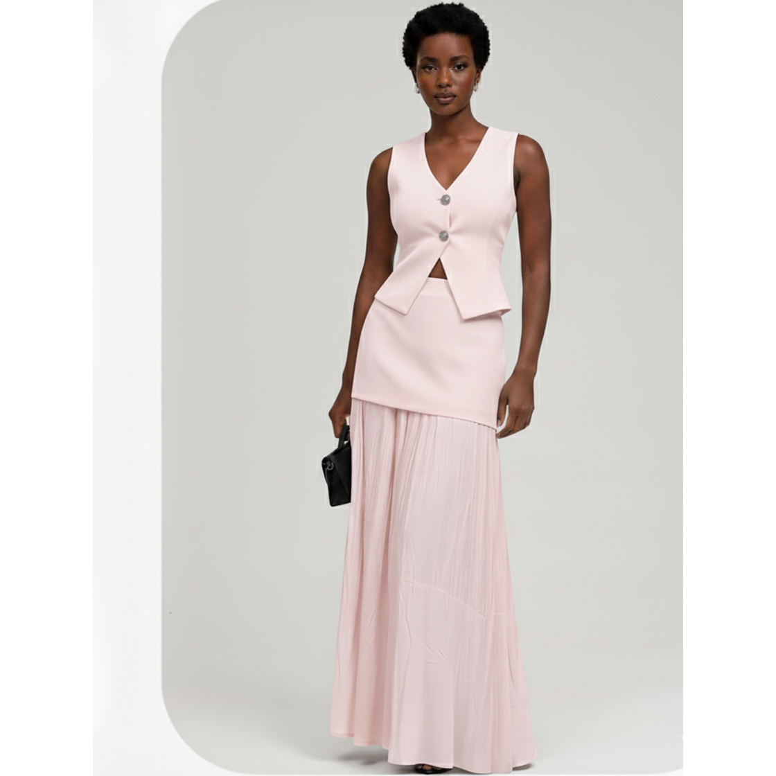 Pink Vest + Skirt 2-Piece Set  KF70234