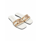 Pedrino Rhinestone Buckle Square Slides