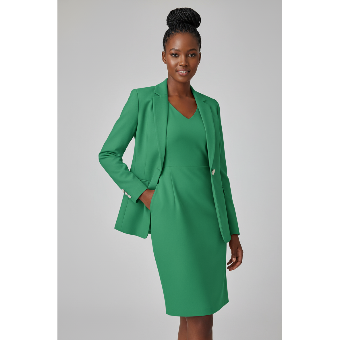 Elegant Women's Dress Blazer 2 Piece Set Suit