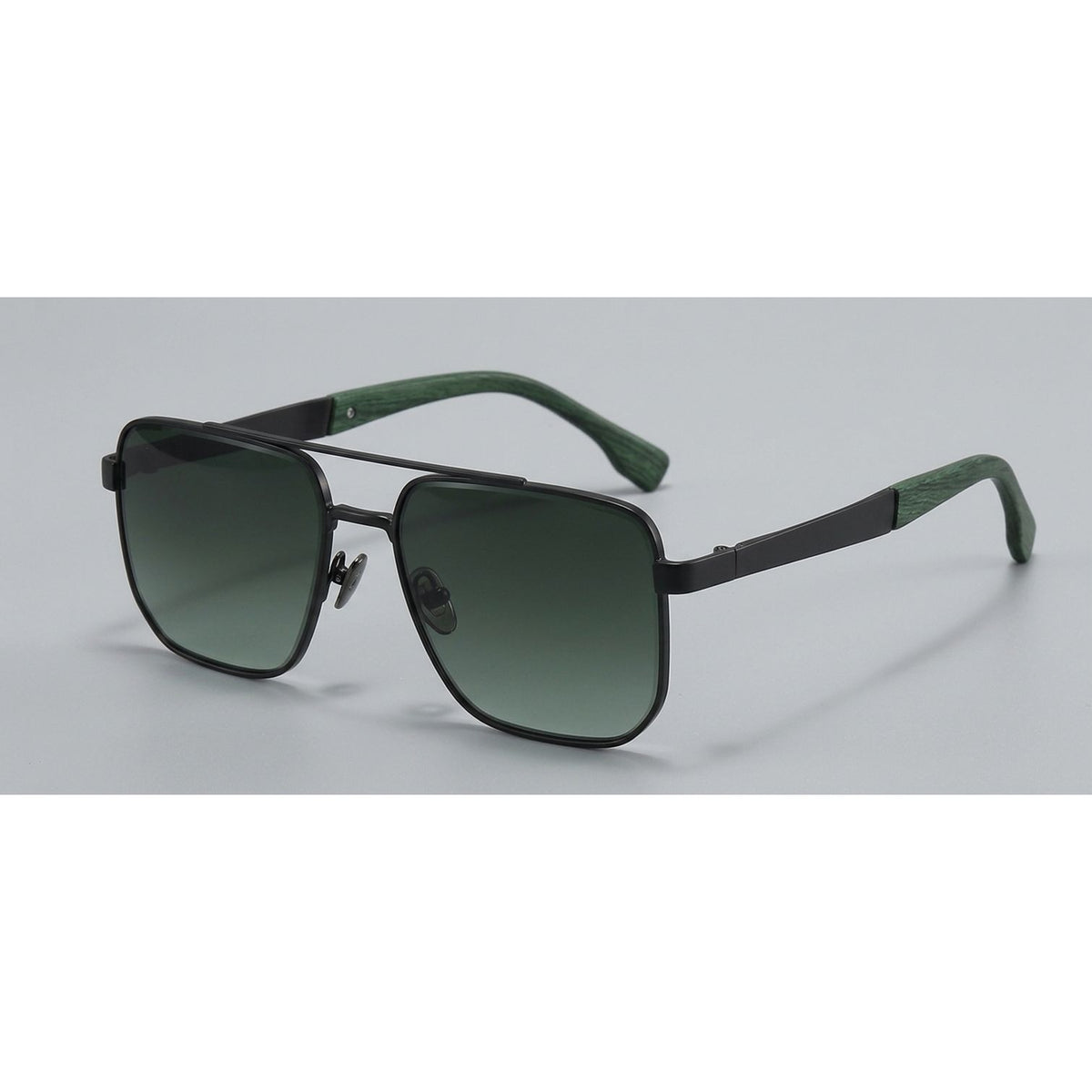 Retro Square Double Brow-Bar Sunglasses – Metal Frame