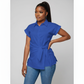 Casual Short Sleeve Turn Down Collar Office Lady Blouse Tops