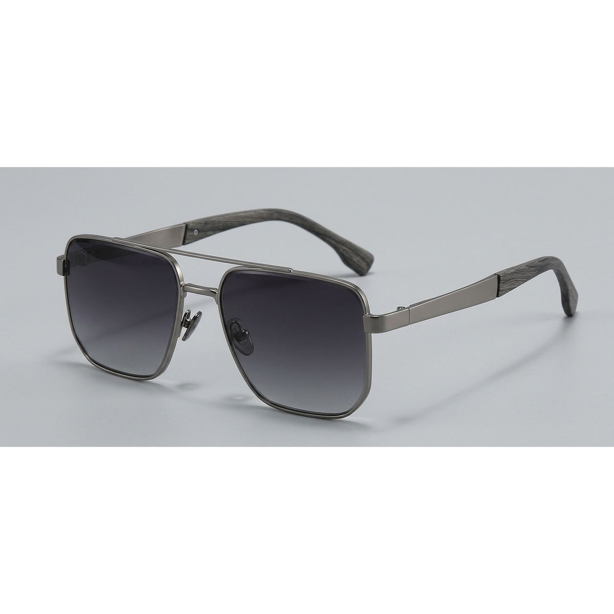 Retro Square Double Brow-Bar Sunglasses – Metal Frame