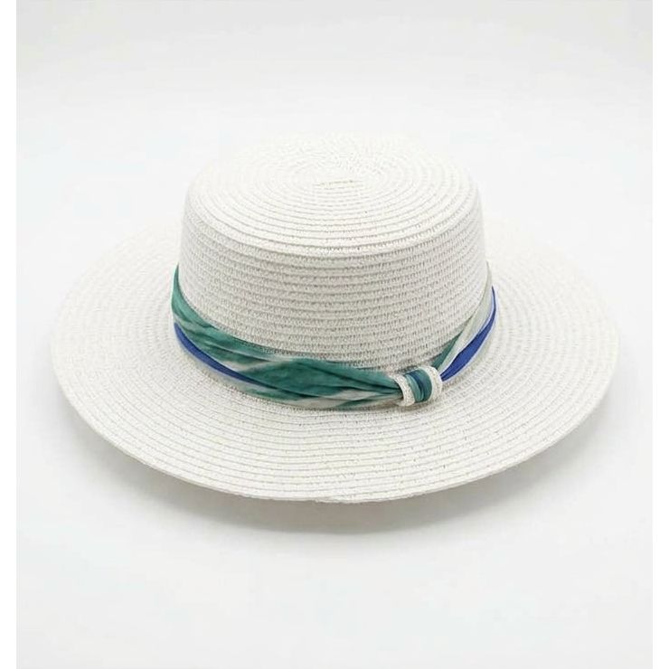 Wide-Brim Straw Sun Hat with Bow