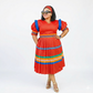 Short Sleeve V-Neck Ankara Dress