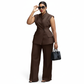 Sleeveless Top and Wide Leg Long Pants 2 Piece Set