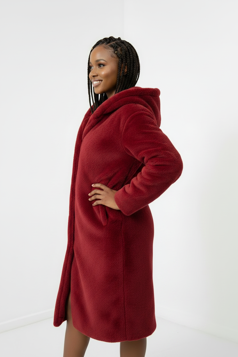 Faux Fur Hooded Coat