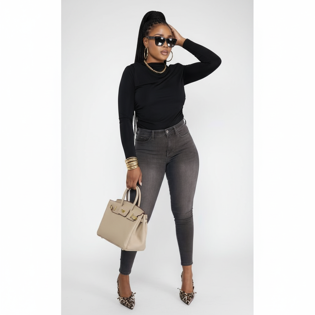 Women Street Style Outdoor Casual Skinny Fit Cropped Denim Jeans