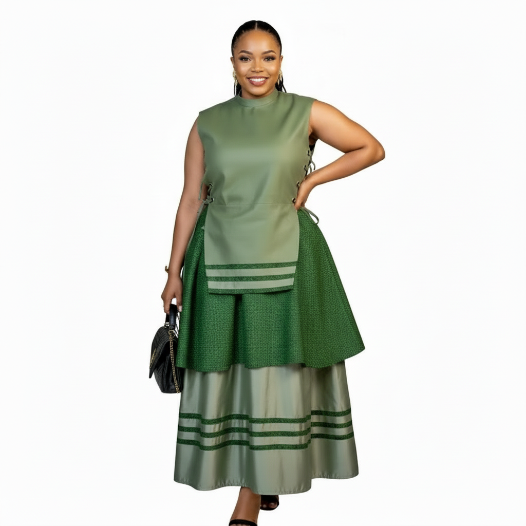 Pleated Traditional Cultural Platted Maxi Dress