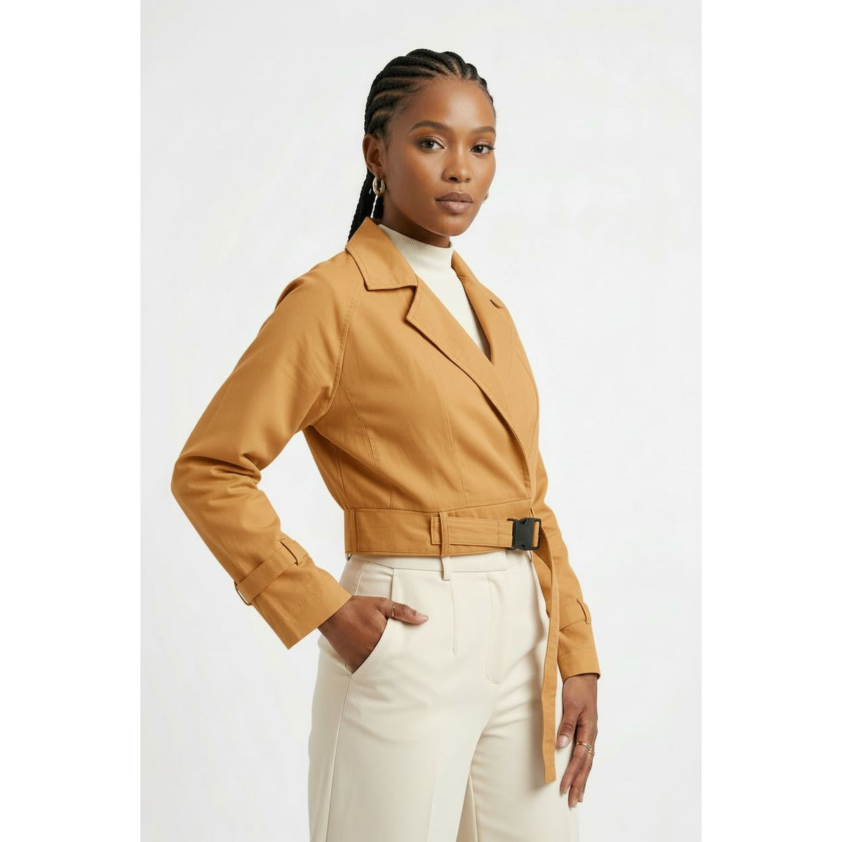 Lapel Neck Crop Jackets