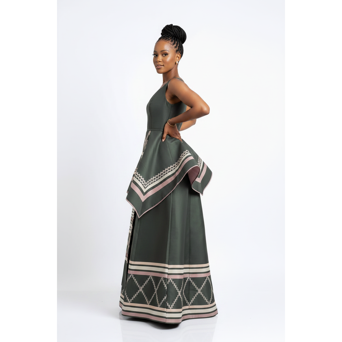 Modern Xhosa Traditional Maxi Dress | Spaghetti Strap Cultural Style