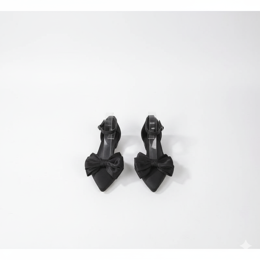 Bow Decor Chunky Heeled Ankle Strap Sandals