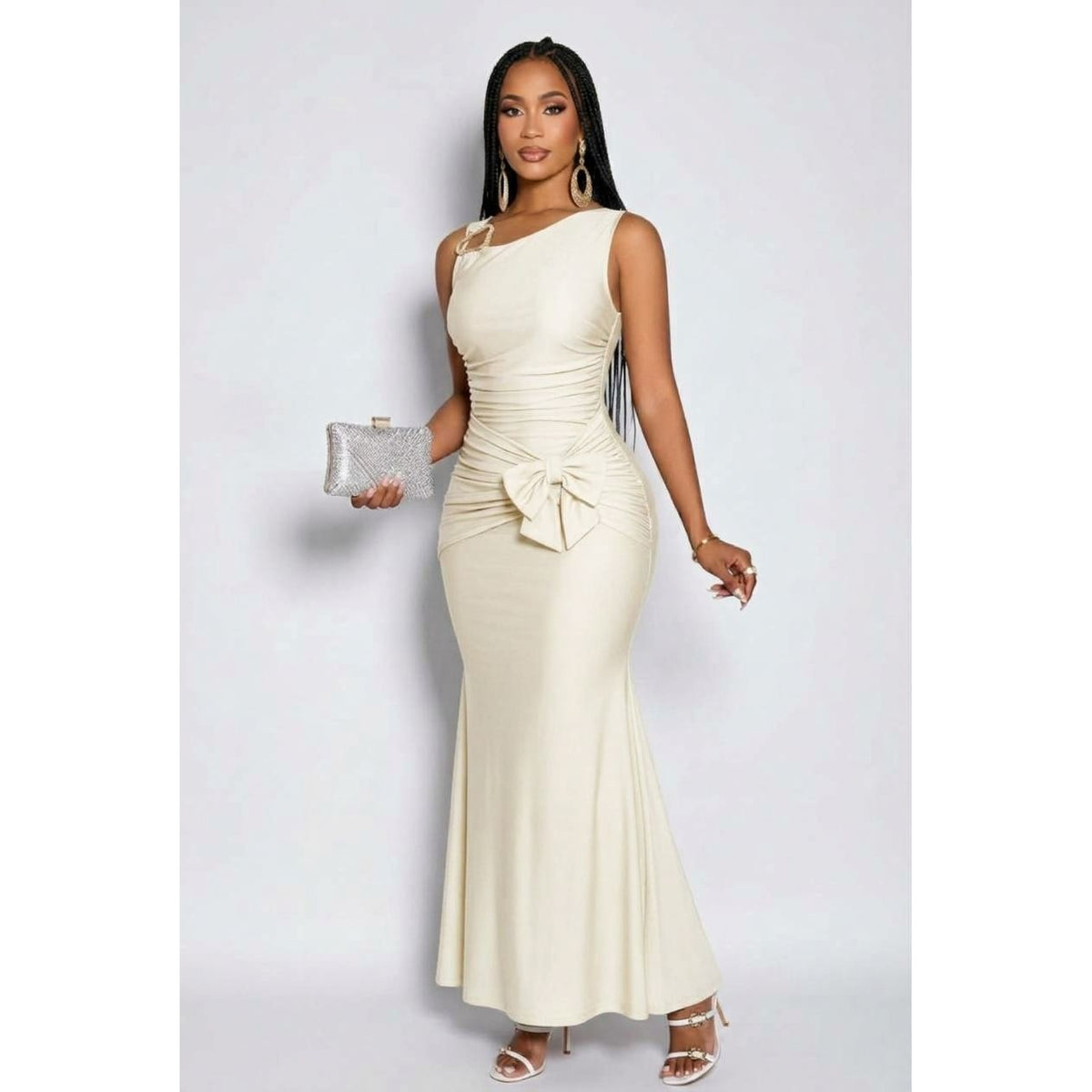 Sleeveless Ruched Maxi Dress