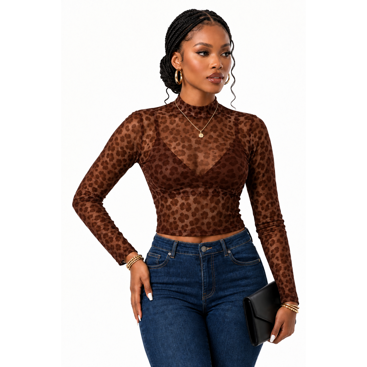 Mock Neck Leopard Print Top – Bold & Versatile Everyday Style