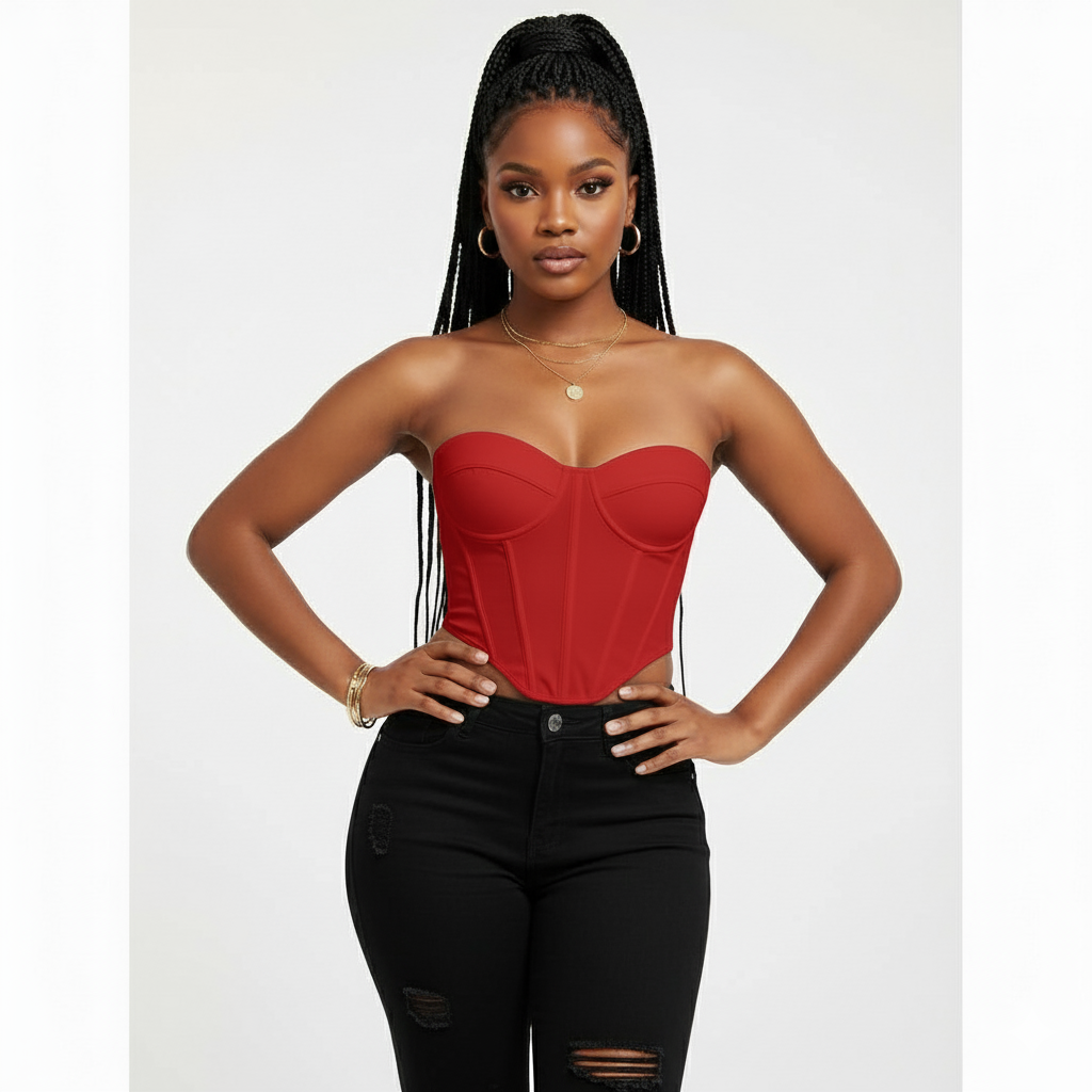 Sweetheart Neck Crop Tube Top Corset