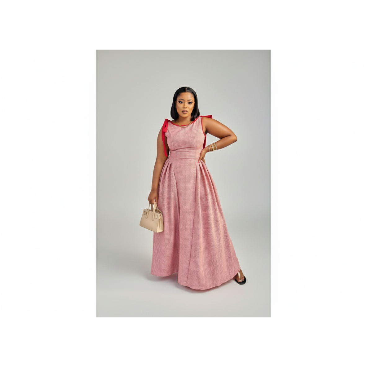 Sexy Halter Backless Solid Color Maxi Dress