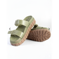 Double Strap Chunky Platform Slide Sandals