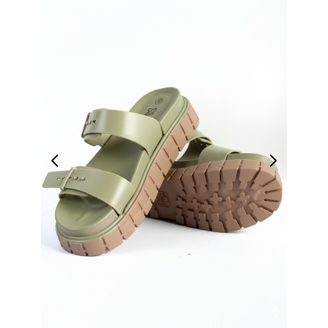 Double Strap Chunky Platform Slide Sandals