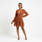 Classic Draped Floral Mini Dress