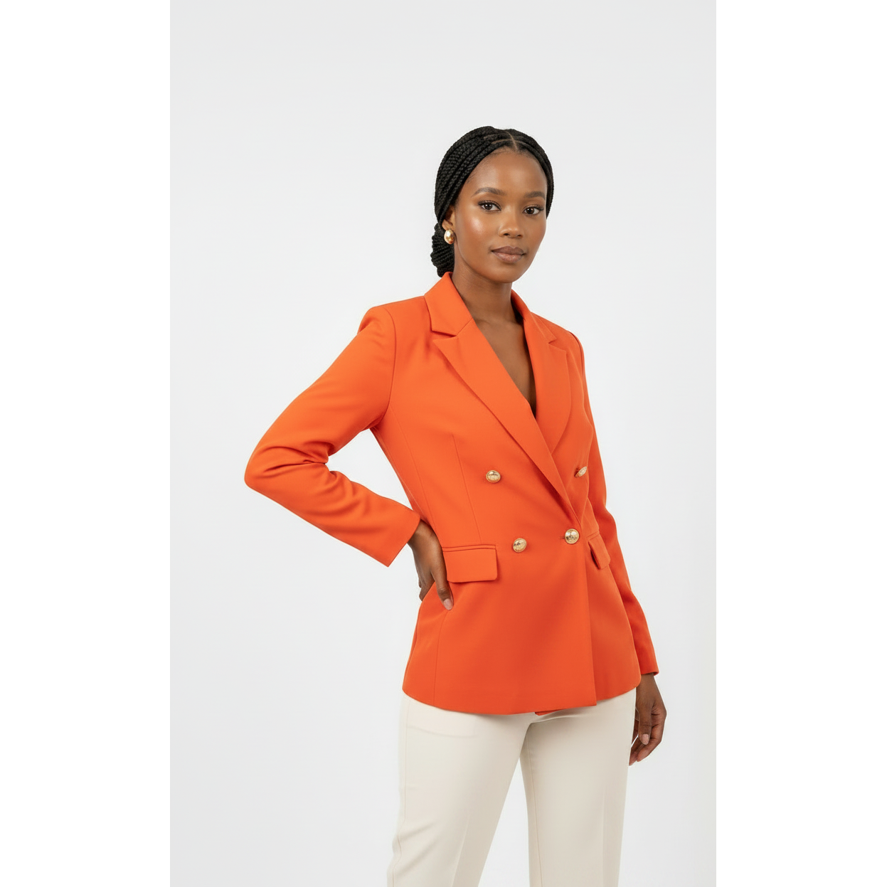 Belted Slim Long Blazer