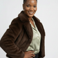 Vintage Oversized Crop Faux Fur Jacket