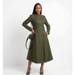 Plus Size Double-Breasted Long Elegant Overcoat.