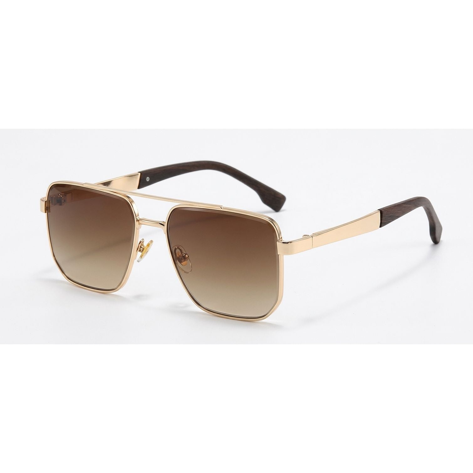 Retro Square Double Brow-Bar Sunglasses – Metal Frame