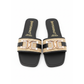 Pedrino Rhinestone Buckle Square Slides